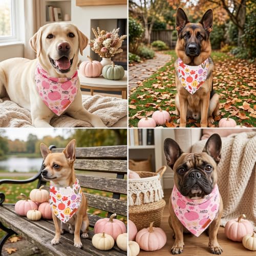 Pink Fall Dog Bandanas (Large / Fall-1)