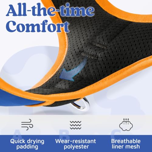 Dog Harness Medium Sized (Royal Blue & Orange / Medium)