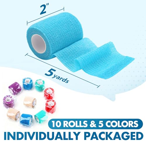 10 Rolls Self Adhesive Vet Wrap (2 Inch x 5 yards)