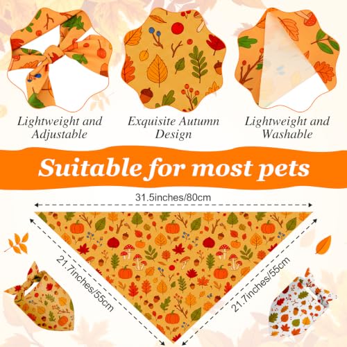50 Pcs Fall Dog Bandanas Bulk for Autumn Soft Bibs Adjustable (Fall Plant / 31.5 x 21.7 x21.7 Inch)