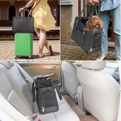 Fashion Pet Carrier Dog Purse Cat Bag Soft (Black)