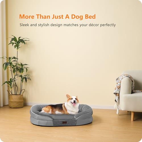 Orthopedic Waterproof Medium Dog Bed Sofa (Medium Grey / Medium(36 x 25.5 x 6 inch))