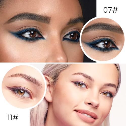 2Pcs Dark Blue Purple Gel Eyeliner Pencils Eye Black Face Paint Stick Lipstick Halloween Makeup Set Waterproof Smudge Proof Eyeliner Pen Crayon Smokey Eye delineador de ojos contra el agua (2 Count (Pack of 1) / Dark Blue & Dark Purple)