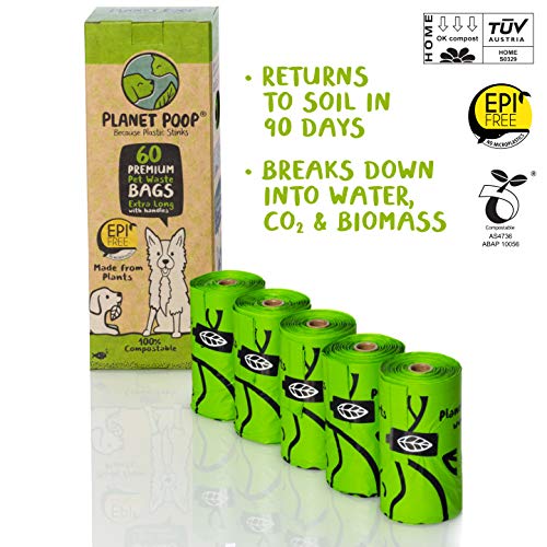 Home Compostable Dog Poop Bags Extra (60 Count (Pack of 1))