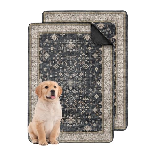 Washable Pee Pads for Dogs 2 Pack 24x36 (24"x36"(2 Pack) / B Black)