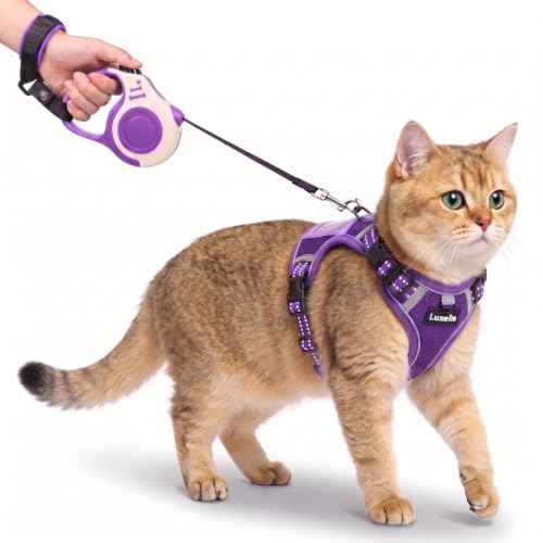 Escape Proof Cat Harness and Leash Set (Purple / XS)