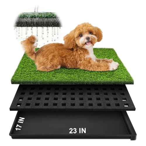 Dog Grass Pad with Tray (23''X17'' (3-Layer Potty System))