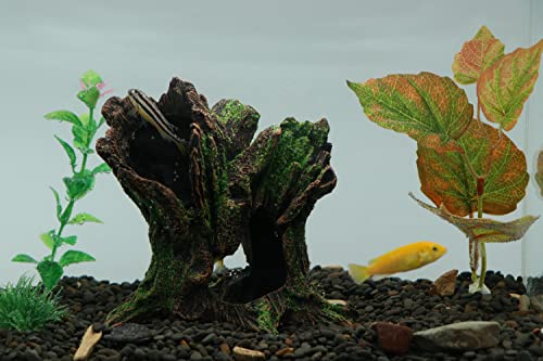 Aquarium Landscape Tree Stump Trunk Hollow Rock for Fish Hiding (Tree Stump)