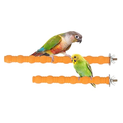 Wood Perch Stand Bird Cage Paw Beak Grinding Stick (Orange)