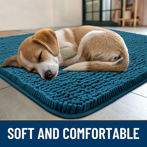Dog Door Mat for Muddy Paws 47x32 (Atlantic Blue / 47"X32")