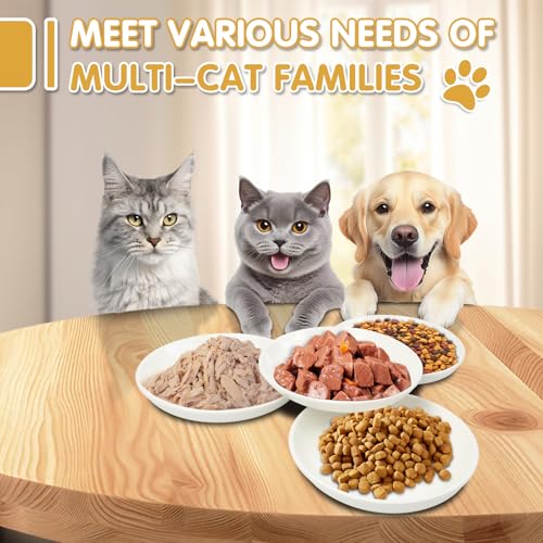 6 Pack Cat Food Bowl (White-C)