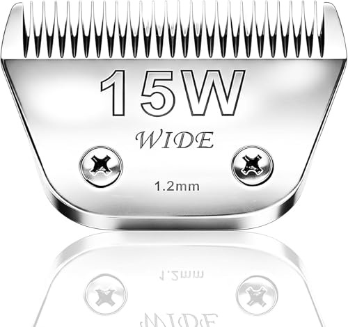 15W Wide Blade Dog Grooming Blades for Andis (Silver/15W)