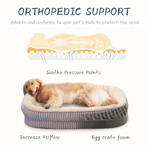 Orthopedic Dog Bed for Medium (Gray / 35"L x 28"W x 7.5"Th)