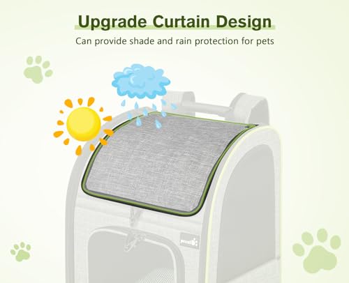 Cat Backpack with Curtain (Grey with Shade Cover / 15.4"L x 11.0"W x 19.0"H)