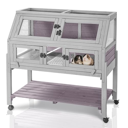 Guinea Pig Cages with Wheels (Light Grey)