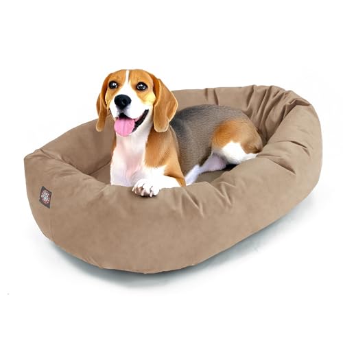 Suede Shredded Memory Foam Mix Calming Dog Bed Washable (Stone)