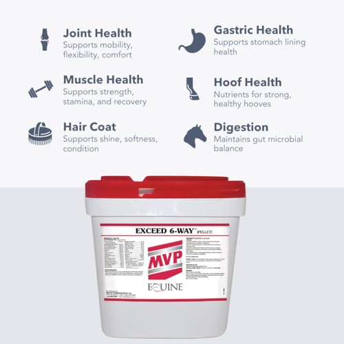 Exceed 6-Way (16lb) High Level Performance Horse Support Pellets for Horses, Joint, Hoof, Hair, Gastric, Digestion and Muscle Support