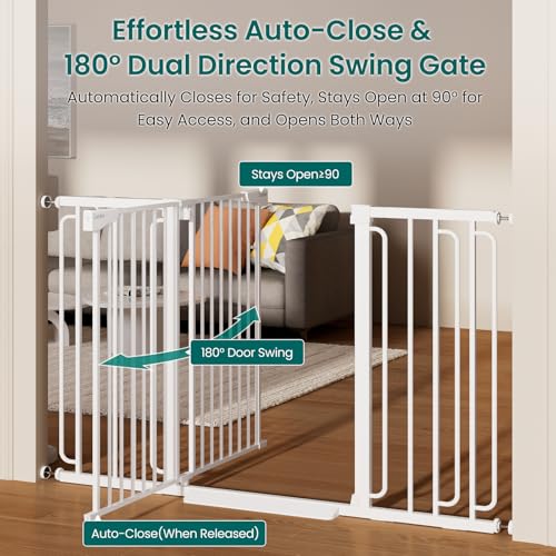 36" Extra Tall Baby Gate (White / 30.4"-56.8" W x 36" H)