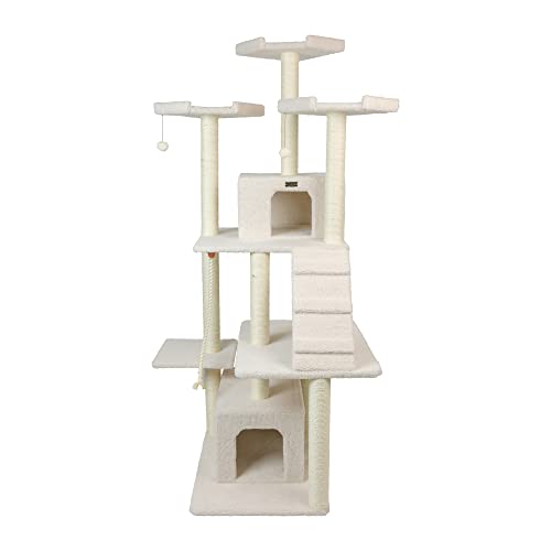 B8201 Classic Real Wood Cat Tree in Ivory