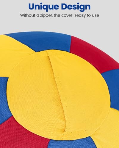 Herding Ball for Dogs Horse & Cover 25" Ball for Horses Large with Hand Pump for Play Horse Toys for Horses Stall (Red and Blue and Yellow / 25 inches)