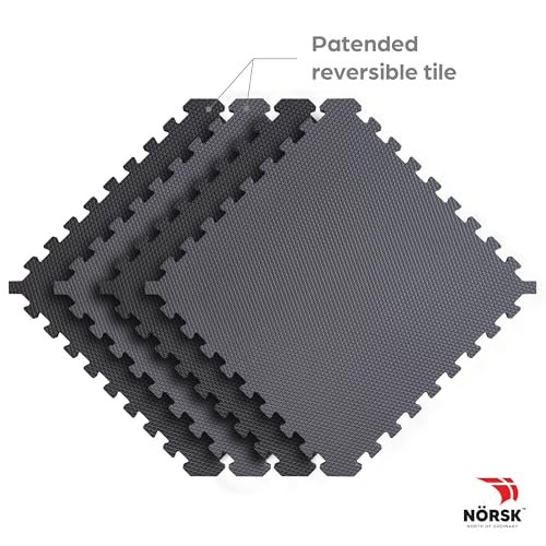 Reversible 3 4" EVA Foam Gym Floor Tiles (Gray/Black / 20 Tiles - 80 Sq. Ft.)