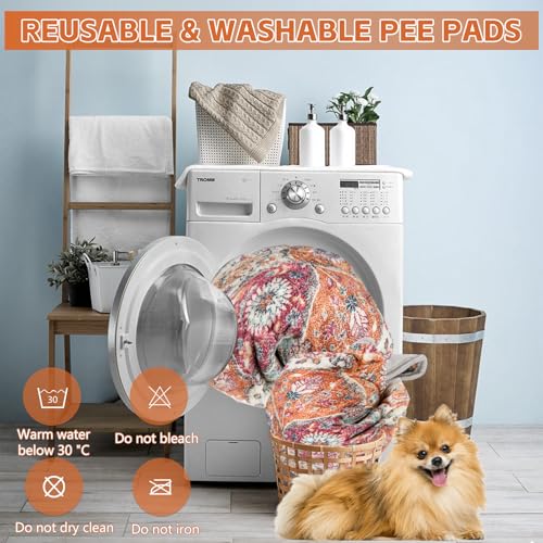 Washable Thickened Pee Pads for Dogs (36" x 42" (2 Pack, Thickened) / Orange)