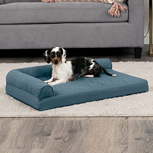 Cooling Gel Dog Bed for Medium (Medium / (Quilted Paw) Bluestone)