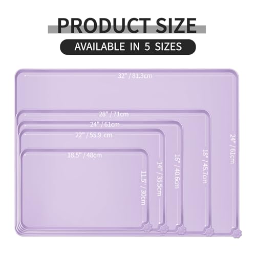 Silicone Pet Feeding Mat (Hibiscus Purple / 22" x 14")