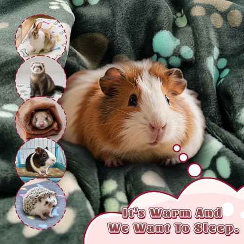 6 Pcs Washable Guinea Pig Blankets Absorbent Small Animal Fleece Bedding Cage Liners Reusable Pet Pee Pad Sleep Mat Pad Cover for Hamster Ferret Rabbit Chinchilla Hedgehog (6 White Bulk / 16" x 24")