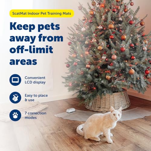 ScatMat Indoor Training Mat for Cats & Dogs (Curved (50 in X 12 in))