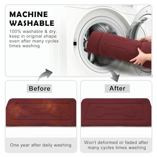 Dog Bed Large Crate Mat 42 in Non (42.0"L x 28.0"W x 1.2"Th / Dark Red)