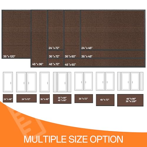Indoor Outdoor Door Mat (Brown Striped / 4' x 6' (Rectangular))