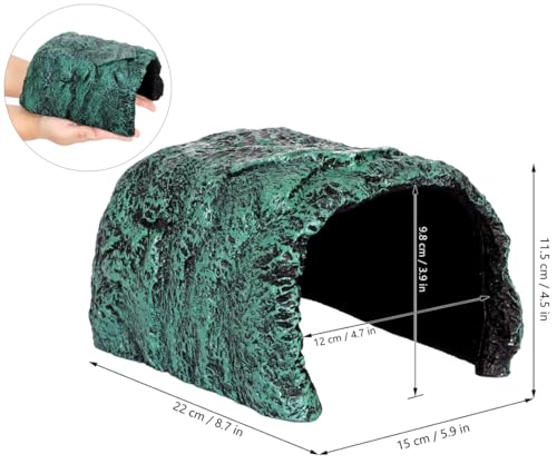 Reptile and Amphibians Rock Hide Cave (Large Size ( Green ))