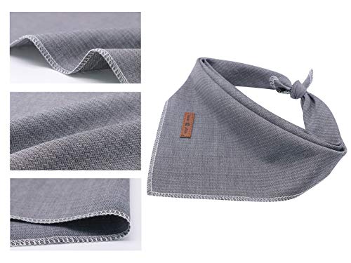 Dog Bandana for Small Medium Large Dogs (Grey Lines / Large (Pack of 1))