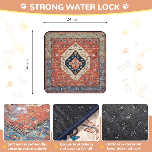 Super Absorbent & Leakproof Washable Dog Pee Pads (Red / 2FT x 2FT (Pack of 2))