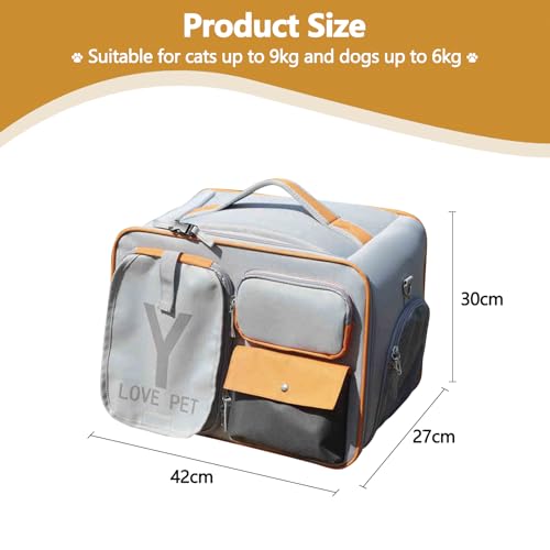 Dog Backpack Pet Backpack with Upgrade Waist Cushion Design to Better Fit The Waist (Gray)