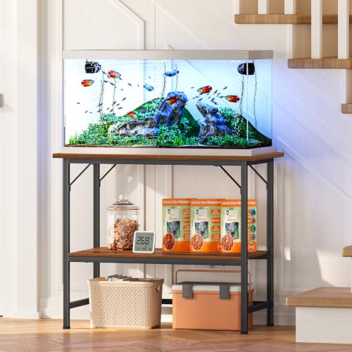 40 Gallon Fish Tank Stand (Rustic Brown / 40 Gal-2 Tier)