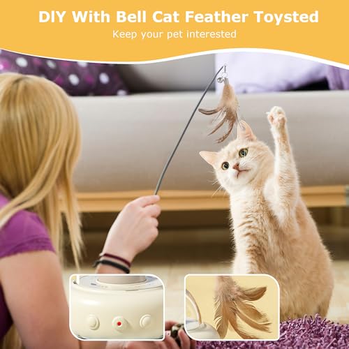 2-in-1 UFO Automatic Laser Interactive Cat Toy with Feather