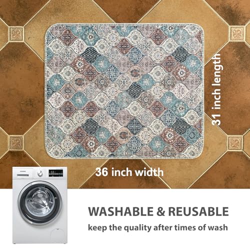 Washable Pee Pads for Dogs (31x36 Inch (Pack of 2) / Dark Red/Multi)