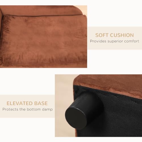 Luxury Fancy Dog Couch with Hidden Storage (Brown)