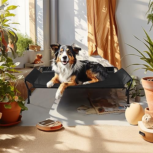 Cooling Elevated Dog Bed (Black / 47.0"L x 32.0"W x 12.0"Th)