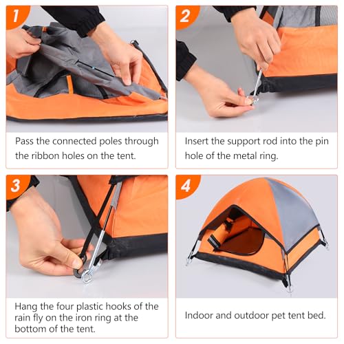 Cat Camping Tent (Orange / 21 x 21 x 14 Inches)