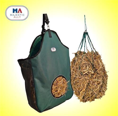 1200 D Hay Feeder Tote Bag for Horses (Hunter Green)