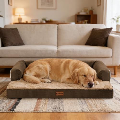 Orthopedic Washable Dog Bed for Large Dogs (Brown / 36.0"L x 27.0"W x 7.0"Th)