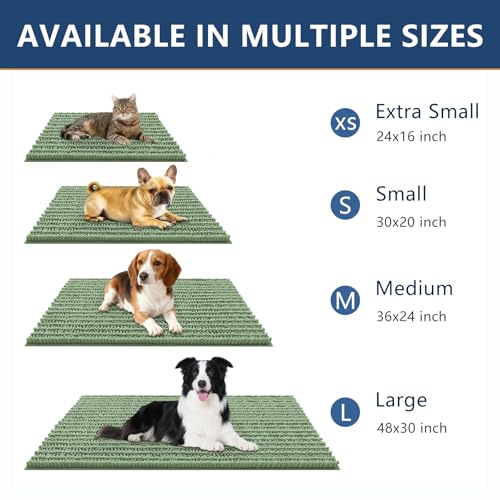 Dog Door Mat for Muddy Paws 30x20 (Layered-Olive Green / 30"X20")