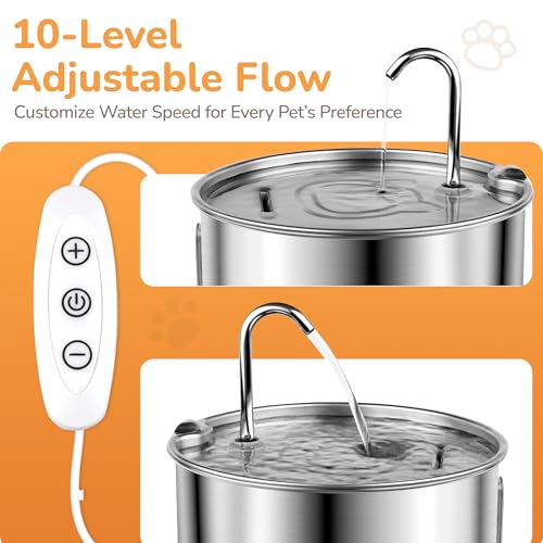 Stainless Steel Cat Water Fountain (Stainless Steel+1 Filter)