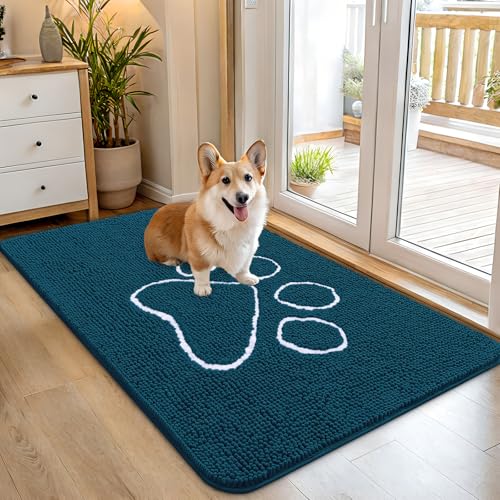 Dog Door Mat for Muddy Paws 45x27 (Atlantic Blue / 45" X 27")