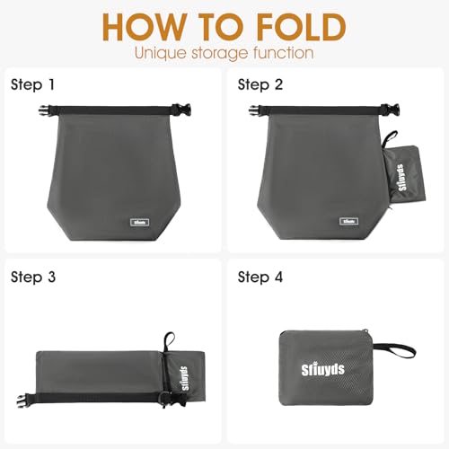 Travel Dog Food Container Pet Food Storage Bag Containers 2PCS Collapsible Travel Dog Bowls Waterproof Camping Storage Essentials Kibble Carrier 20L Easy to Clean (Gray / 20L)