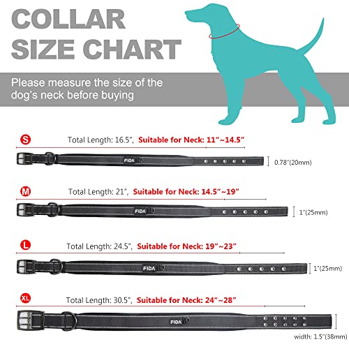 Heavy Duty Dog Collar for Medium Dogs with Metal Belt Buckle (Medium(14.5"-19") / Black)