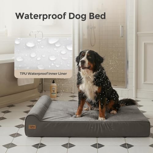 XXL 35D Memory Foam Dog Bed for Extra Large Dogs (XX-Large / Dark Grey)
